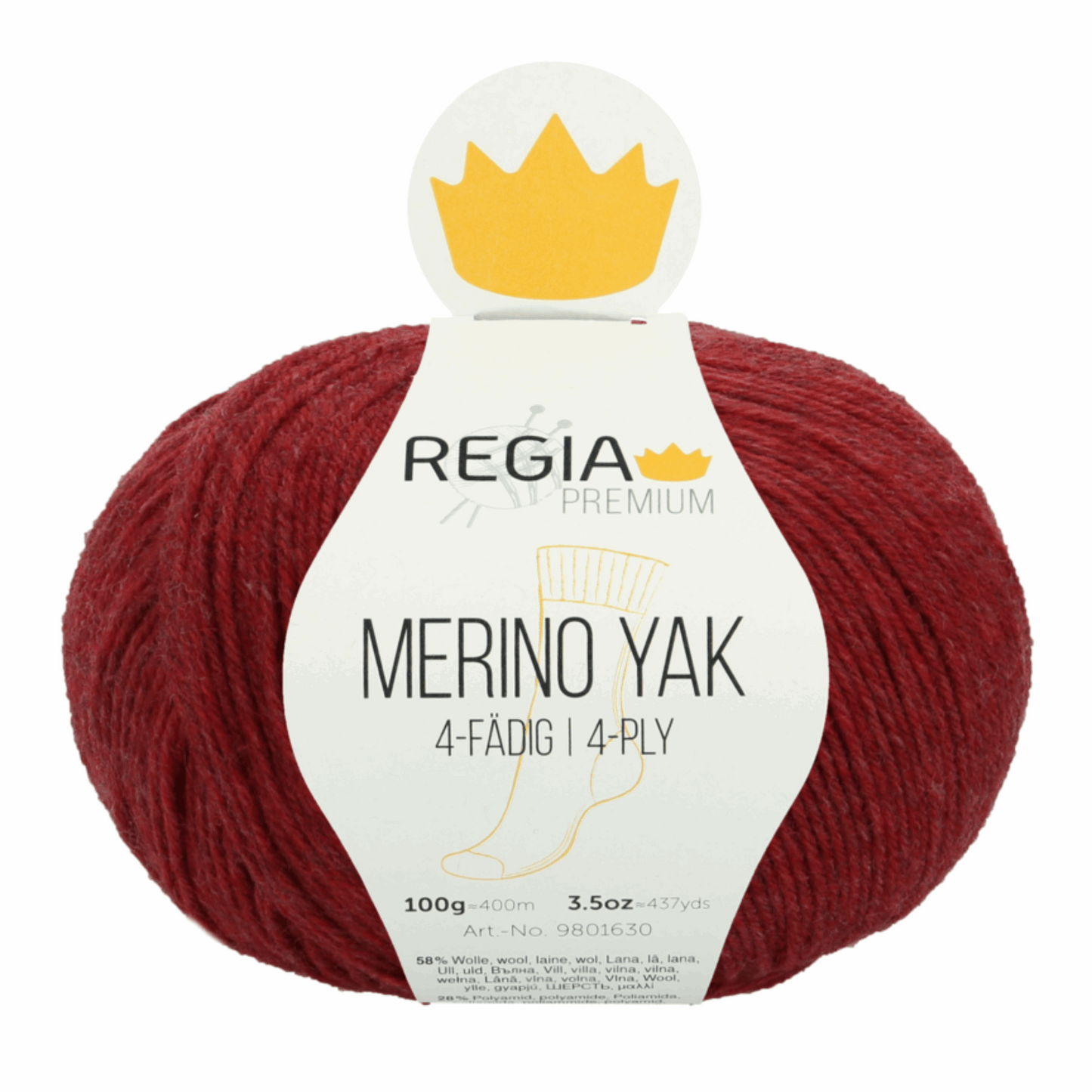 Regia Merino yak 100g Premium, 90630, color raspberry mottled 7507