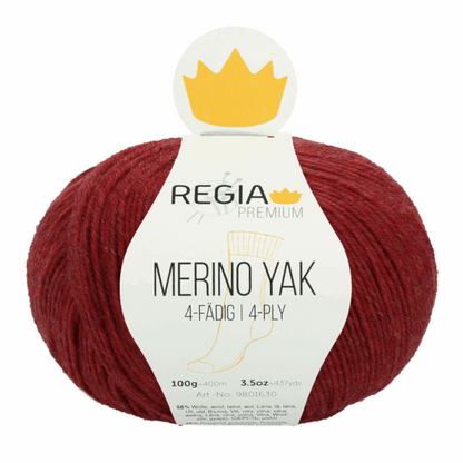 Regia Merino yak 100g Premium, 90630, Farbe himbeer meliert 7507