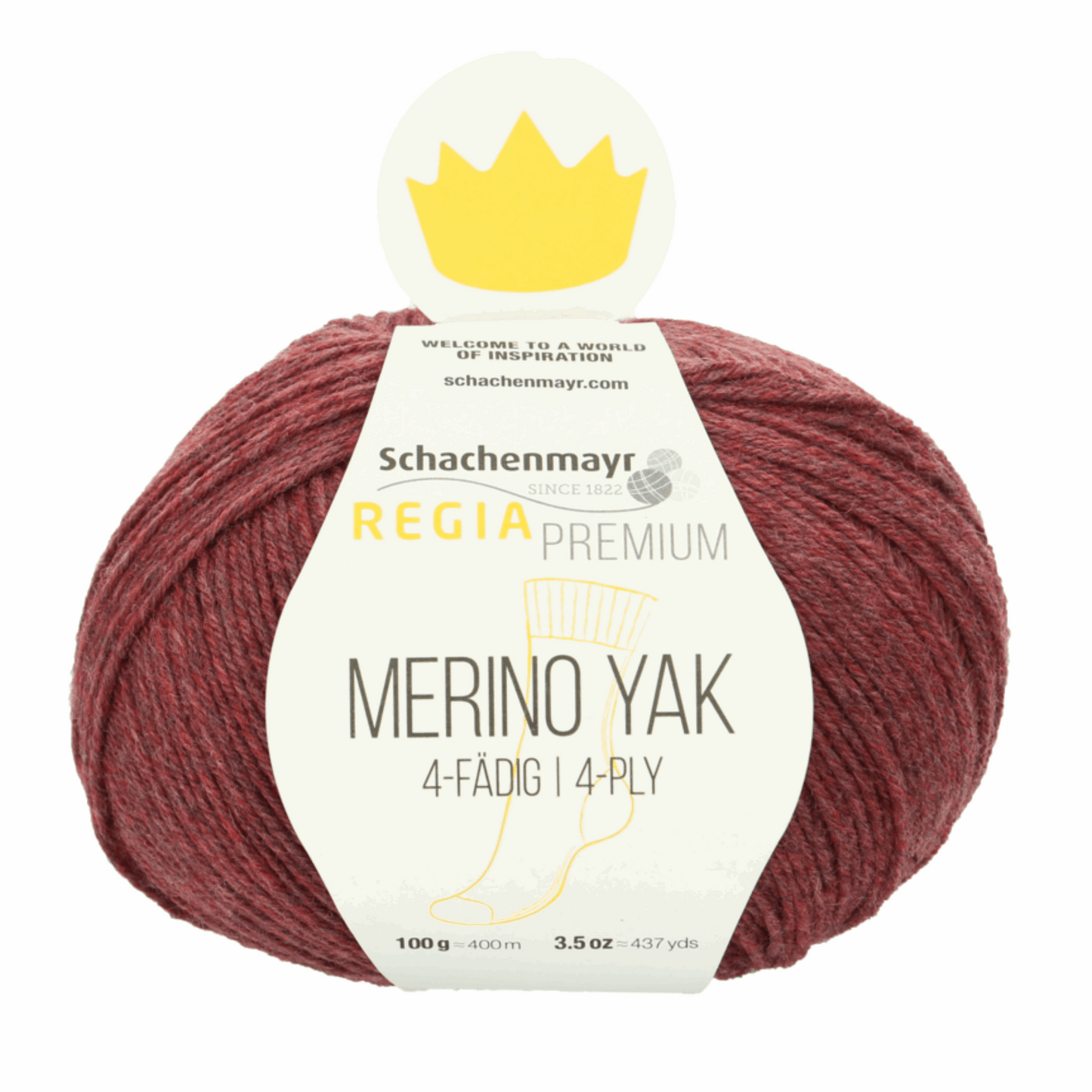 Regia Merino yak 100g Premium, 90630, Farbe pflaume meliert 7508