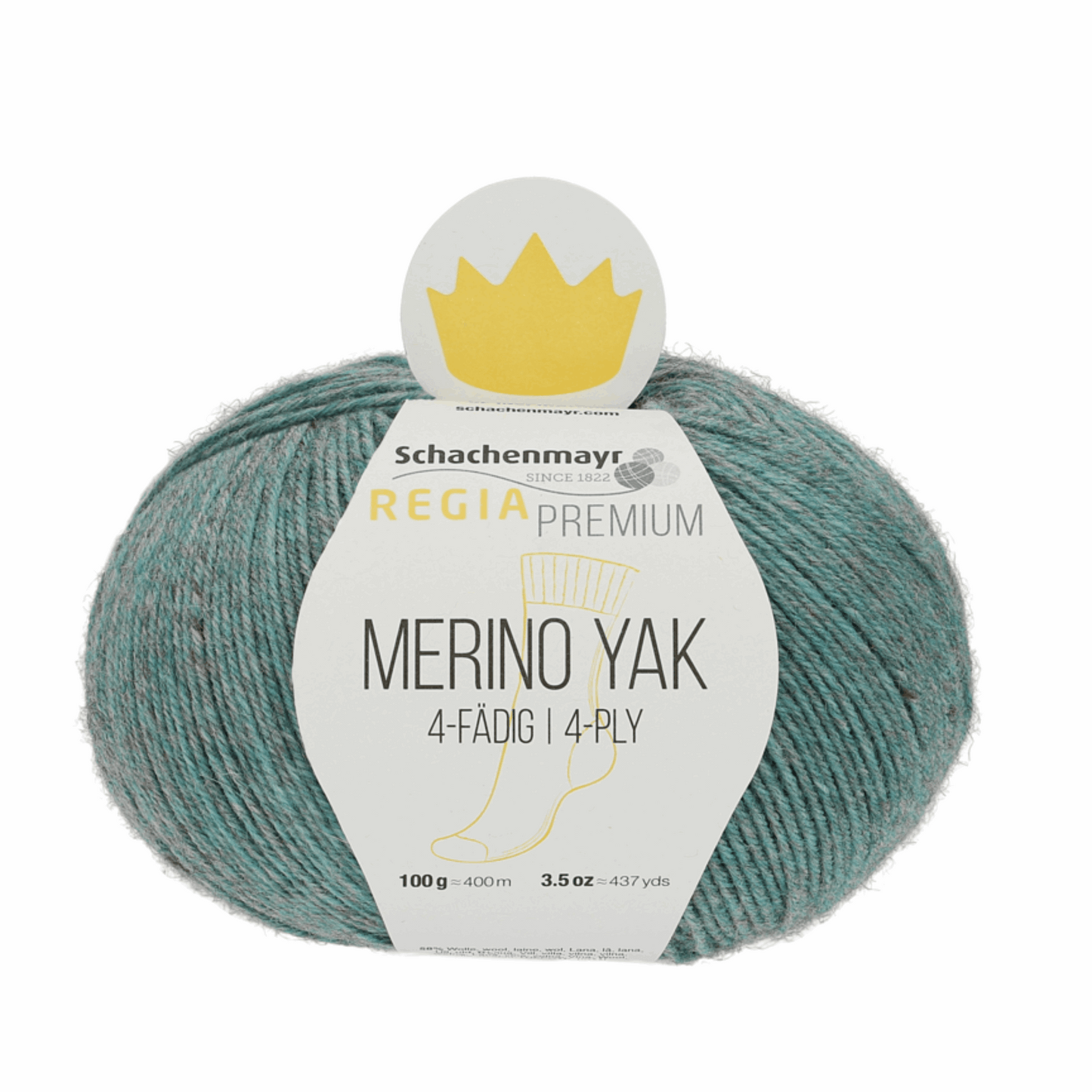 Regia Merino yak 100g Premium, 90630, color mineral blue 7518