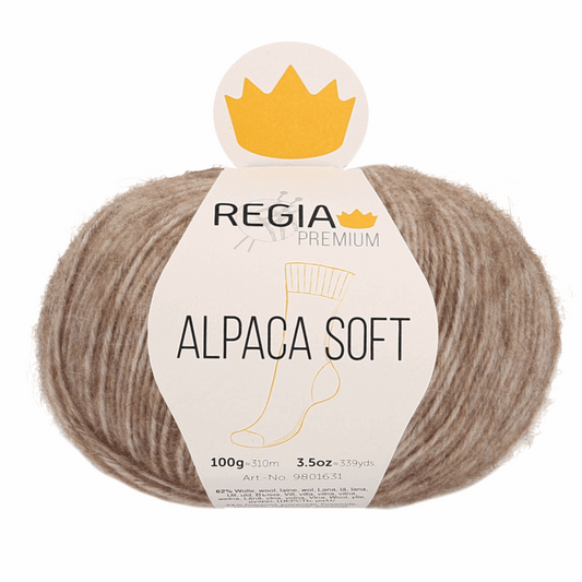 Regia Alpaca Soft 100g, 90631, color camel mottled 20