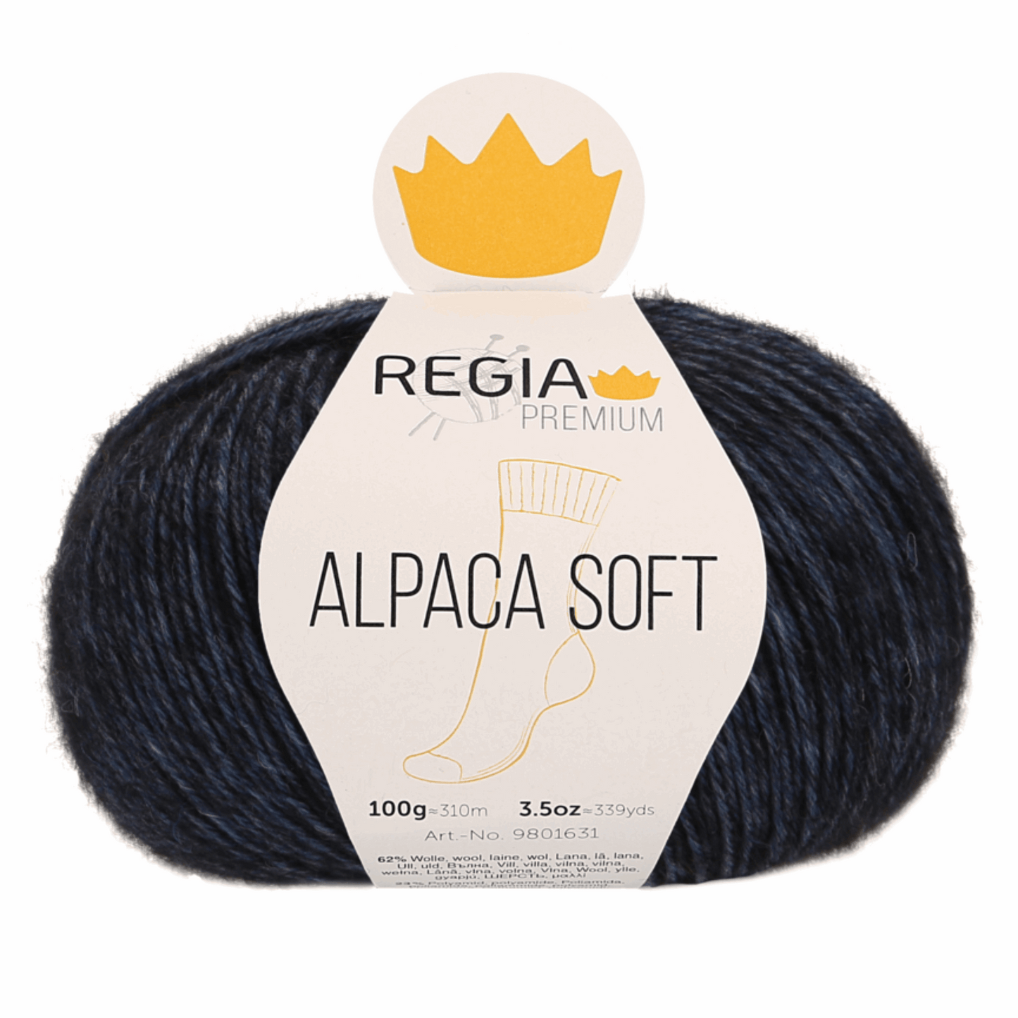 Regia Alpaca Soft 100g, 90631, color night blue me 55