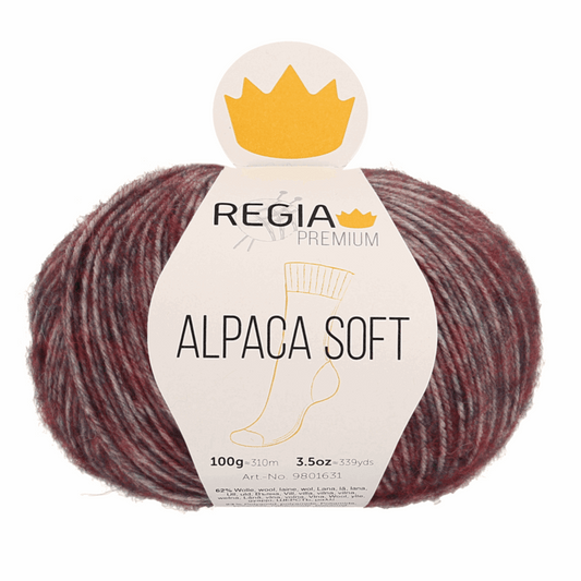 Regia Alpaca Soft 100g, 90631, Farbe berry melier 84