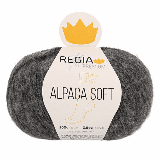 Regia Alpaca Soft 100g, 90631, color anthracite me 95
