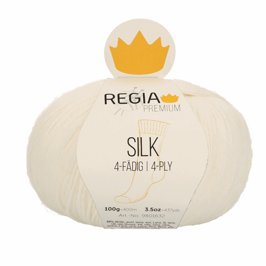 Regia Silk Premium 100g, 90632, Farbe weiß 1