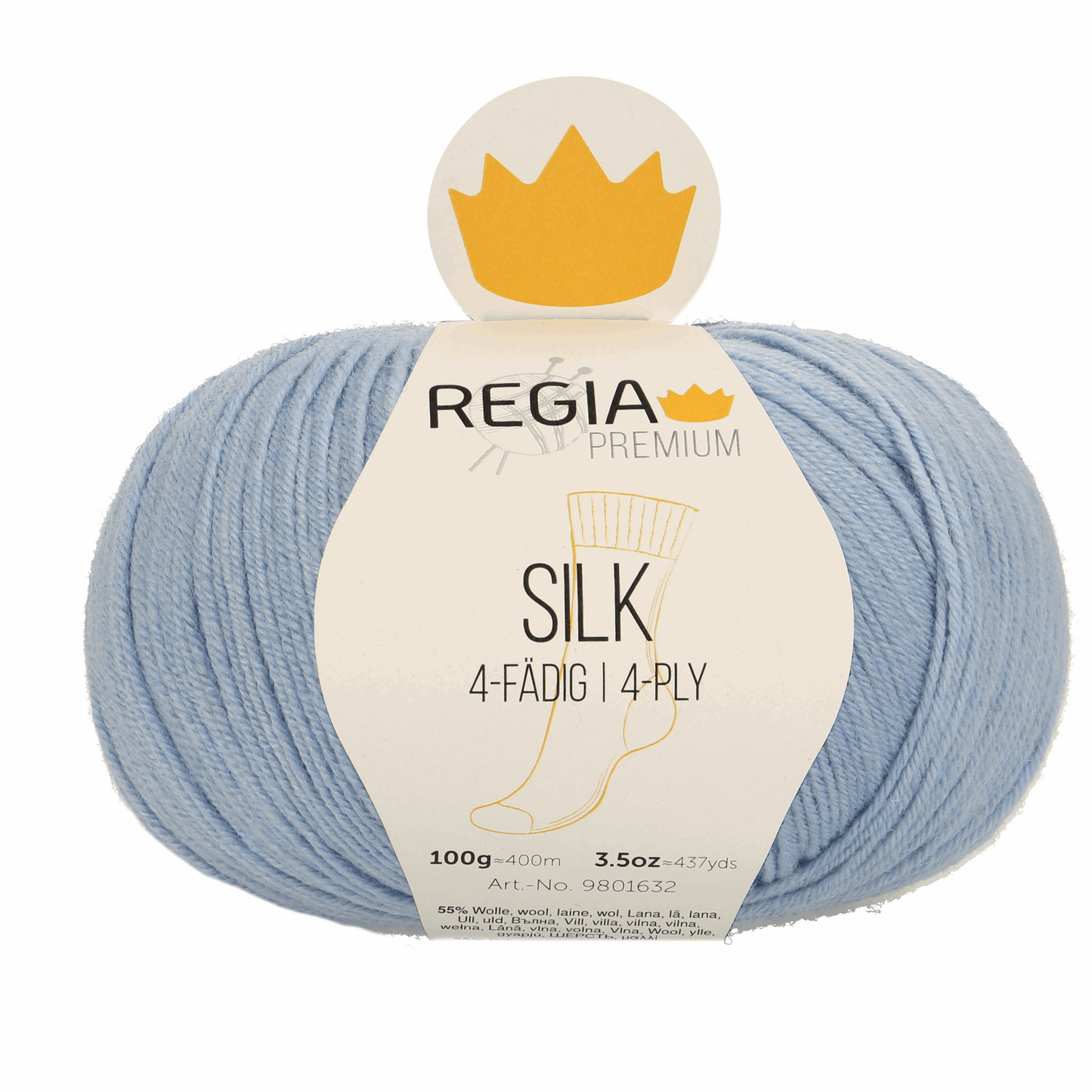 Regia Silk Premium 100g, 90632, color baby blue 52