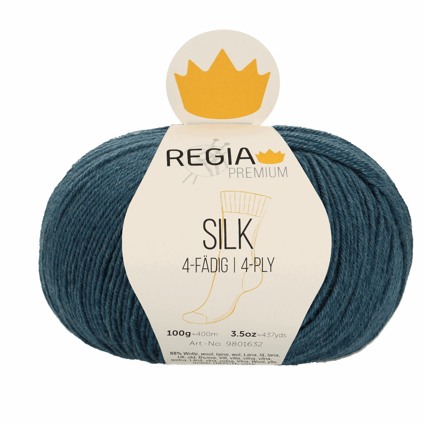 Regia Silk Premium 100g, 90632, color teal 65