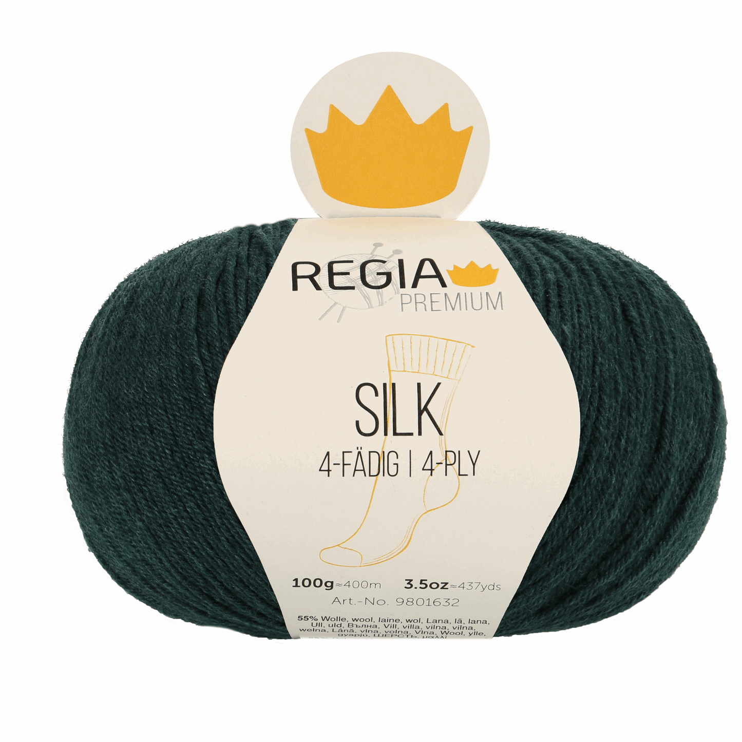 Regia Silk Premium 100g, 90632, color green 70