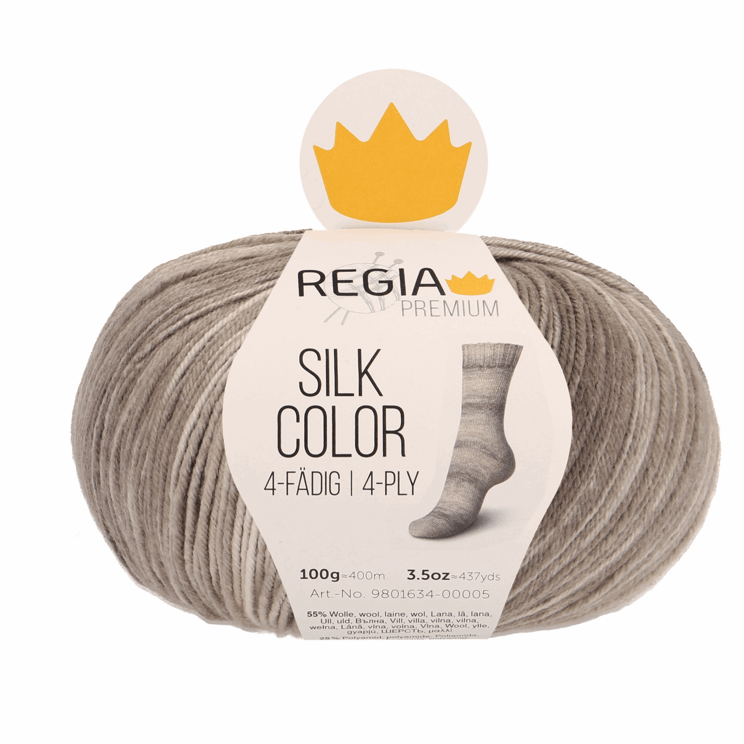 Regia Silk Premium Color 100g, 90634, Farbe taupe color 21