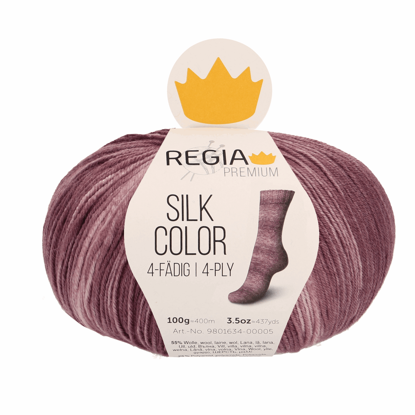 Regia Silk Premium Color 100g, 90634, color fig color 45