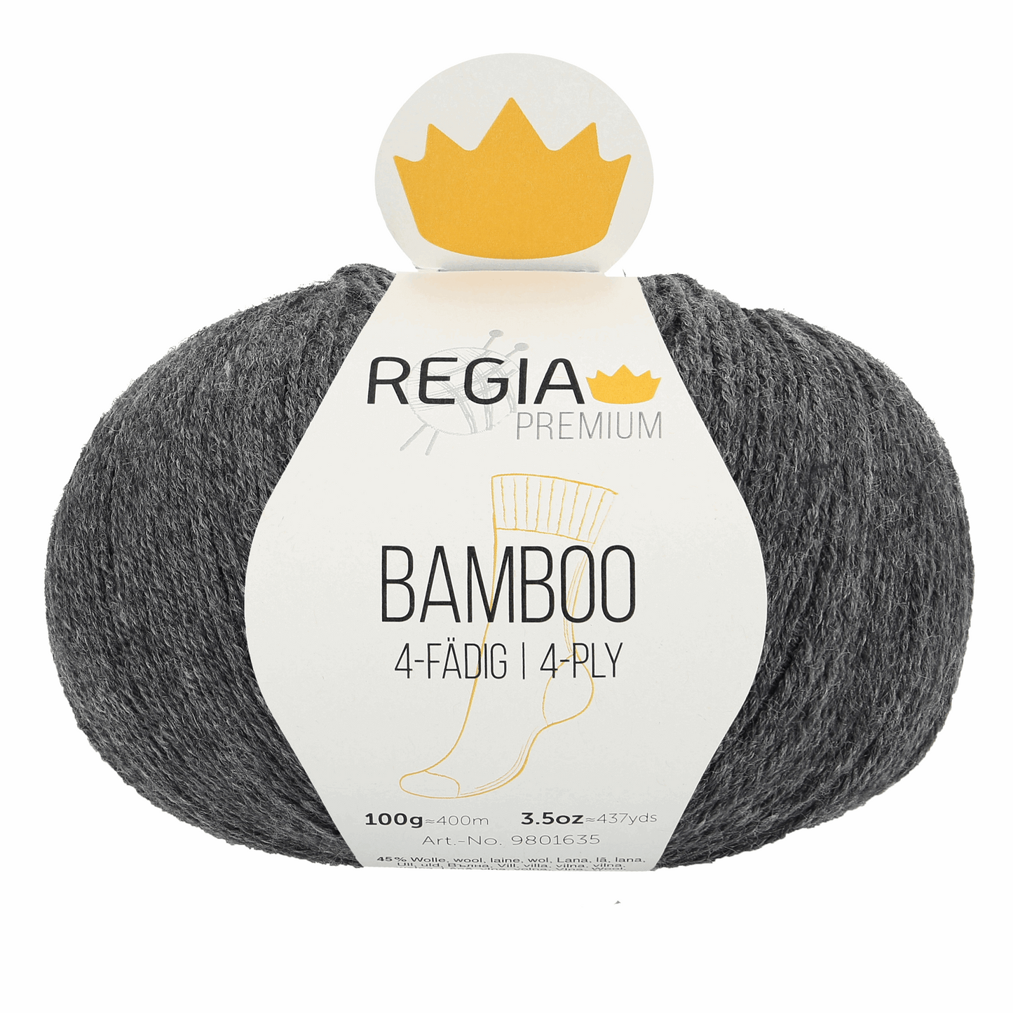 Regia Bamboo Premium 100g, 90635, color anthracite 95