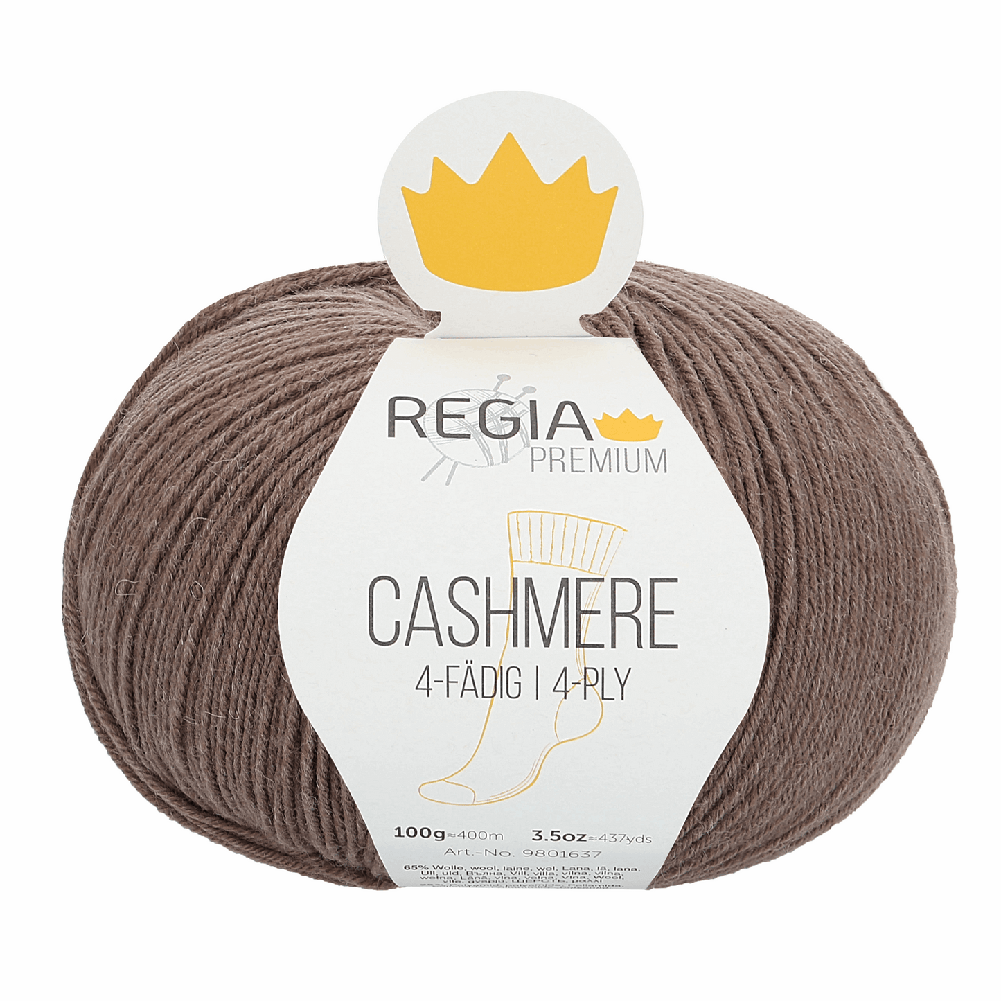 Regia Cashmere 4f 100g, 90637, color deep taupe 25