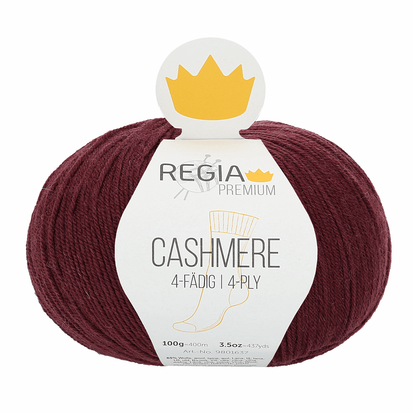 Regia Cashmere 4f 100g, 90637, color wine red 85