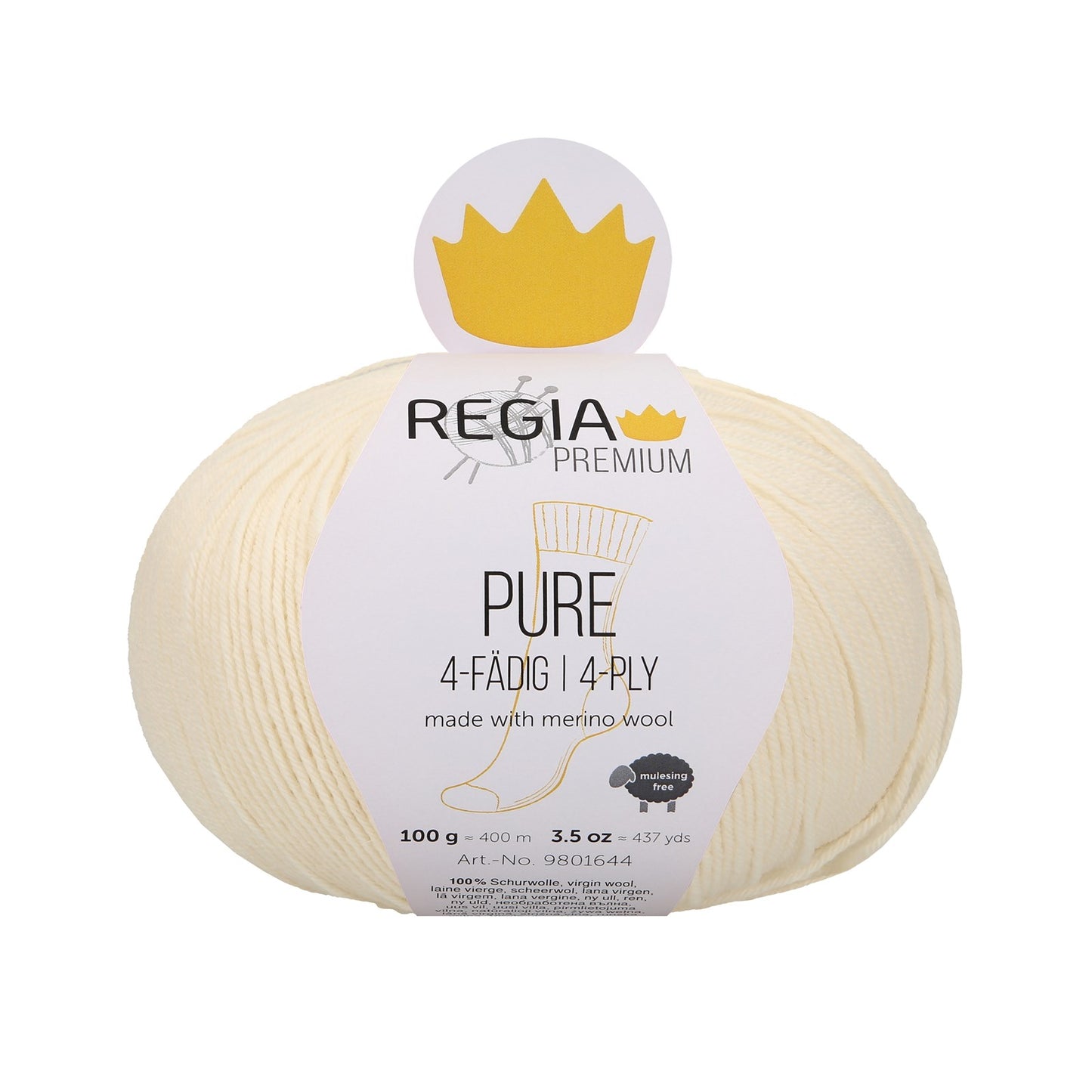 Regia Pure 4fädig 100g, 90644, Farbe cream 2