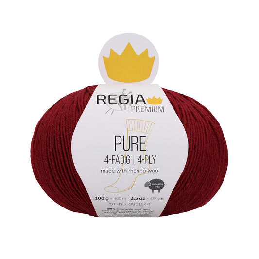 Regia Pure 4-ply 100g, 90644, colour burgundy 33