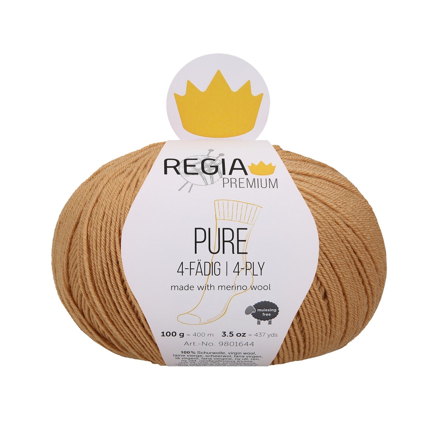 Regia Pure 4-ply 100g, 90644, color camel 5