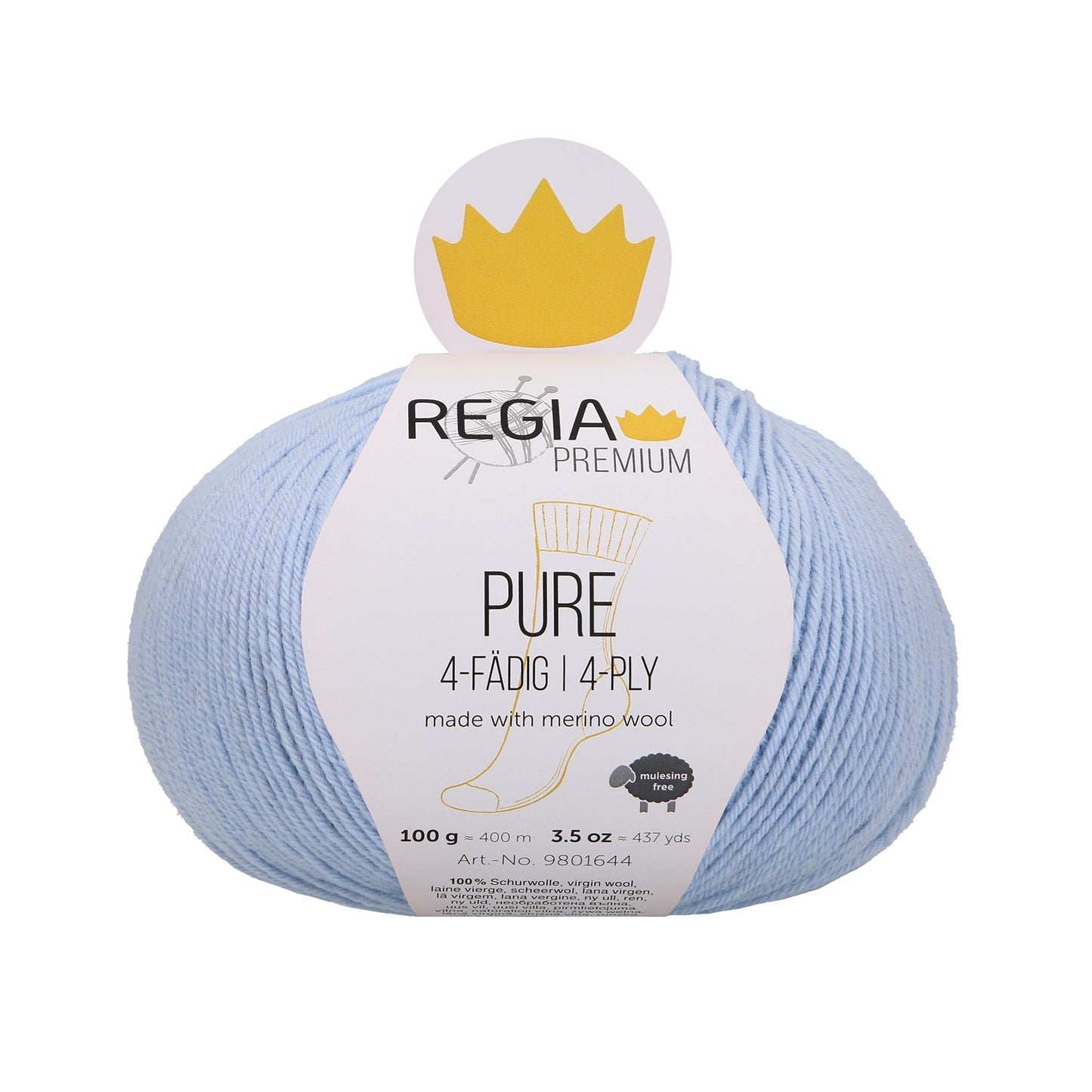 Regia Pure 4fädig 100g, 90644, Farbe light blue 52