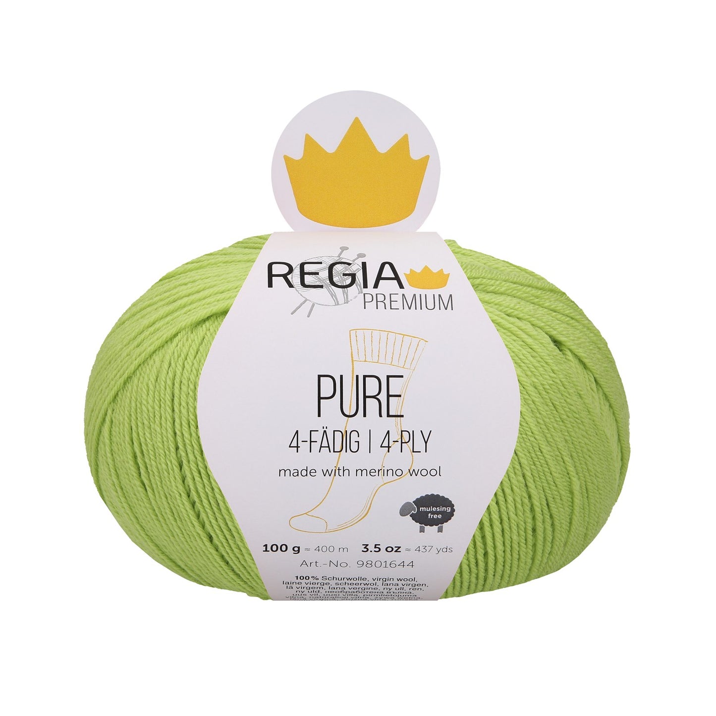 Regia Pure 4fädig 100g, 90644, Farbe limes 73