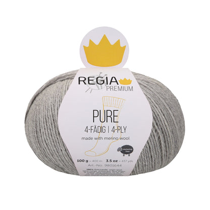 Regia Pure 4fädig 100g, 90644, Farbe light grey meliert 90