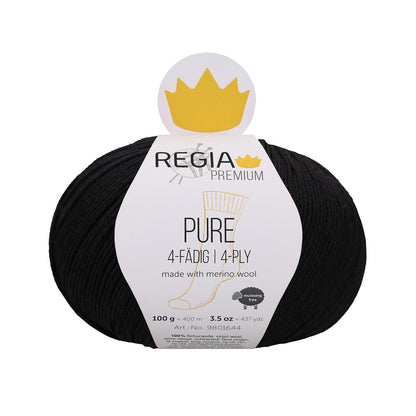 Regia Pure 4fädig 100g, 90644, Farbe black 99