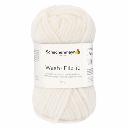 Schachenmayr Wash+Filz-It! Plain 50g, 90942, color white 2