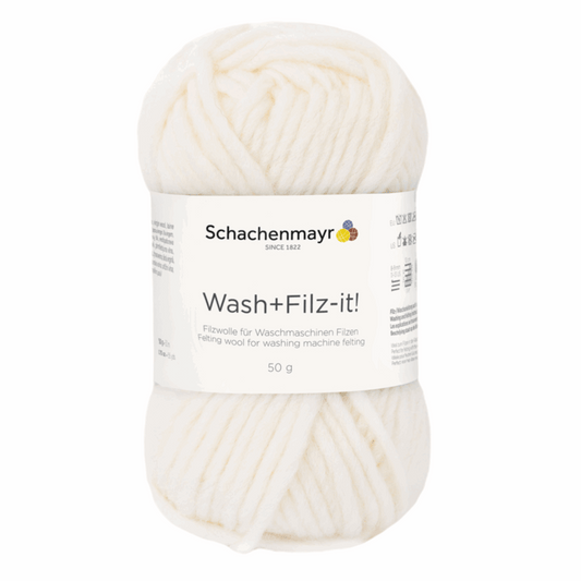 Schachenmayr Wash+Filz-It! Plain 50g, 90942, color white 2