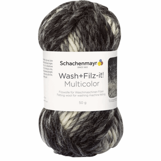 Schachenmayr Wash+Filz-It! Color 50g, 90943, Farbe black-grey 209