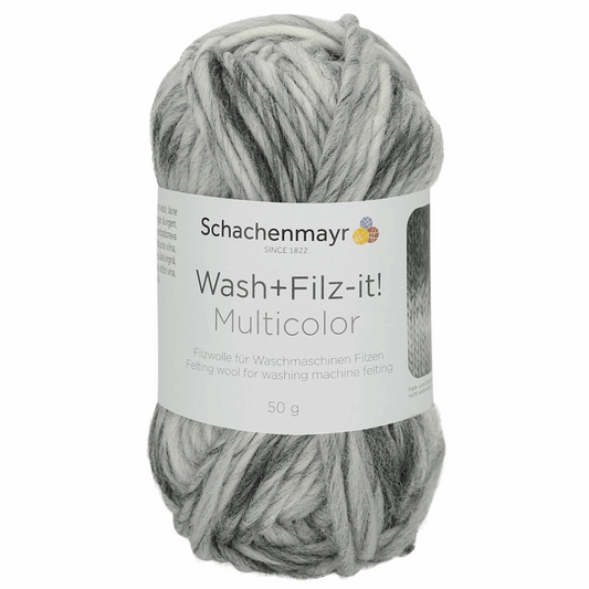 Schachenmayr Wash+Filz-It! Color 50g, 90943, Farbe grey-white 261