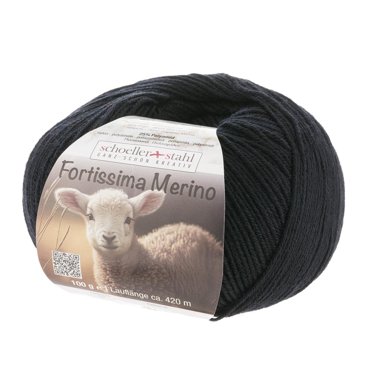 Schoeller + Stahl Fortissima 4fädig, 100g Merino, 93042, Farbe schwarz 2