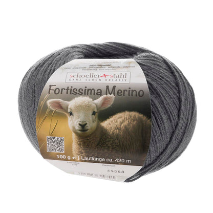 Schoeller + Stahl Fortissima 4fädig, 100g Merino, 93042, Farbe anthrazit 8