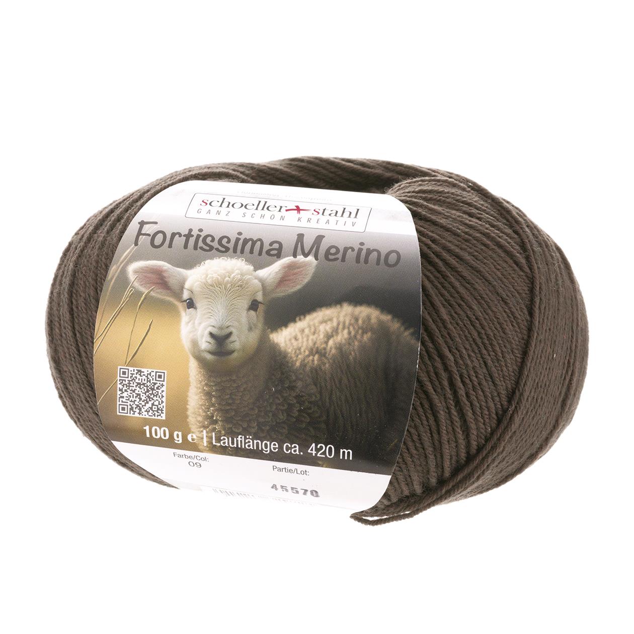 Schoeller + Stahl Fortissima 4fädig, 100g Merino, 93042, Farbe mokka 9