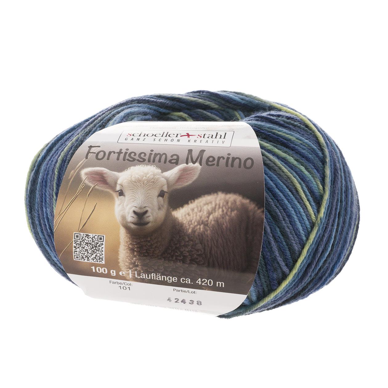 Schoeller + Stahl Fortissima 4-ply, 100g Merino, 93042, color denim 101