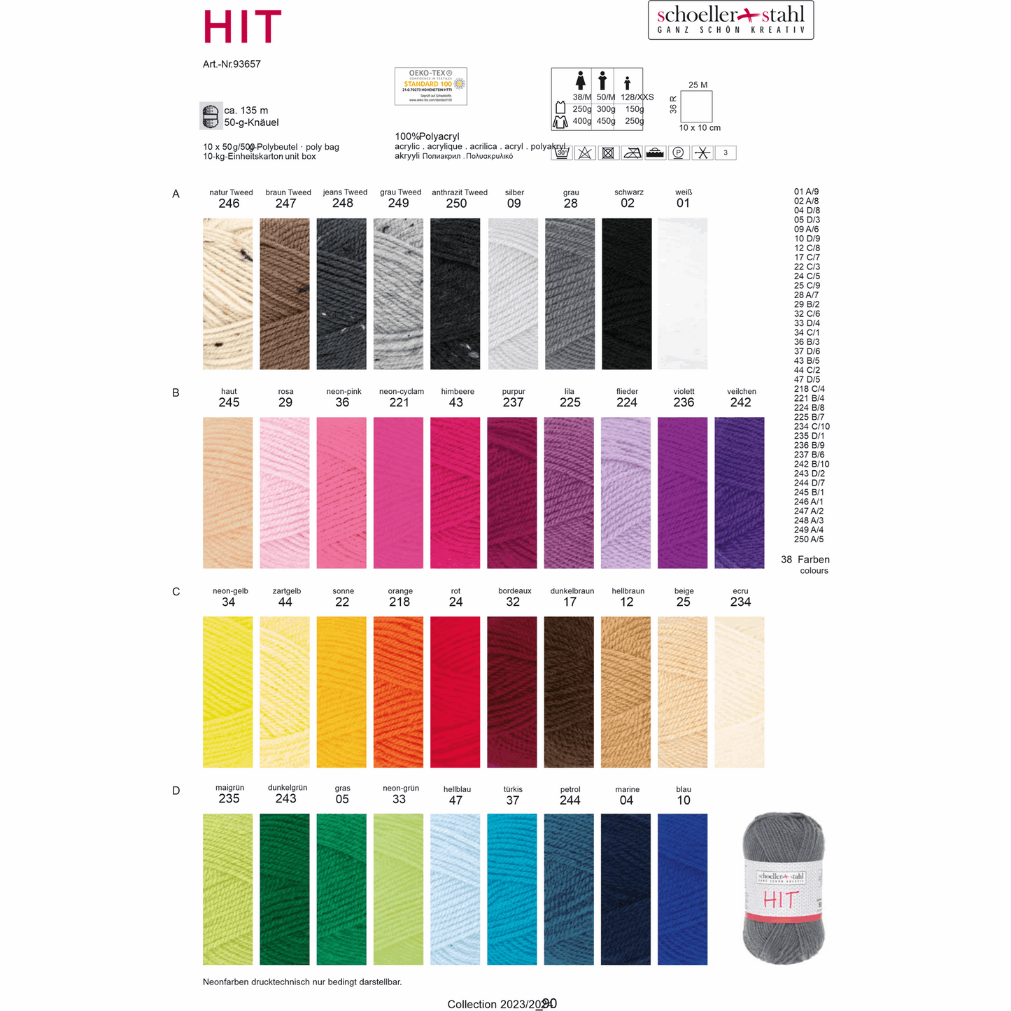 Schoeller + Stahl Hit 50g, 93657, Farbe sonne 22