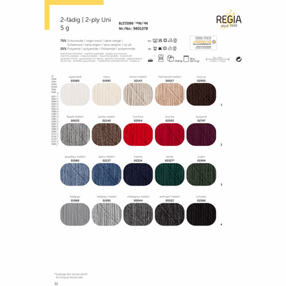 Regia Beigarn 10 5g, 94001, Farbe anthrazit meliert 522