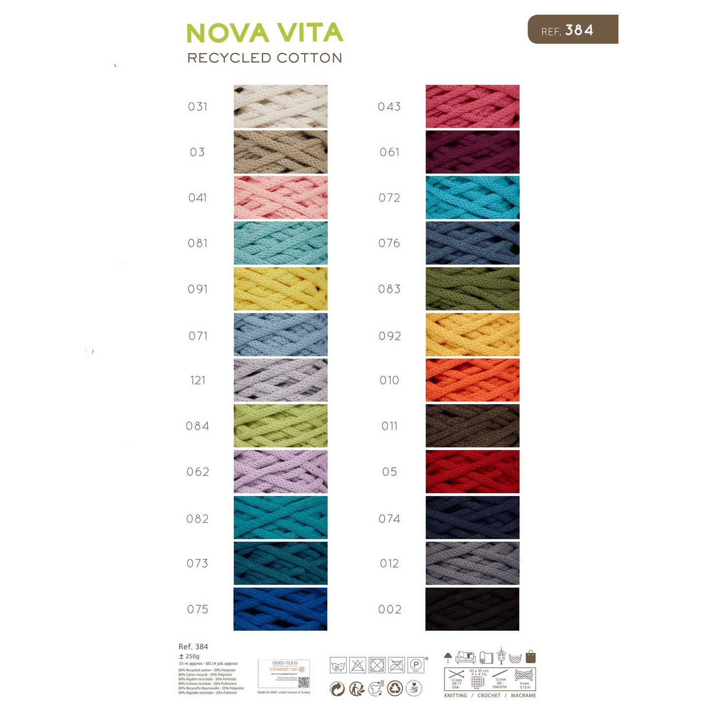 DMC Nova Vita recycled cotton, jeansblau, 95000, Farbe 76