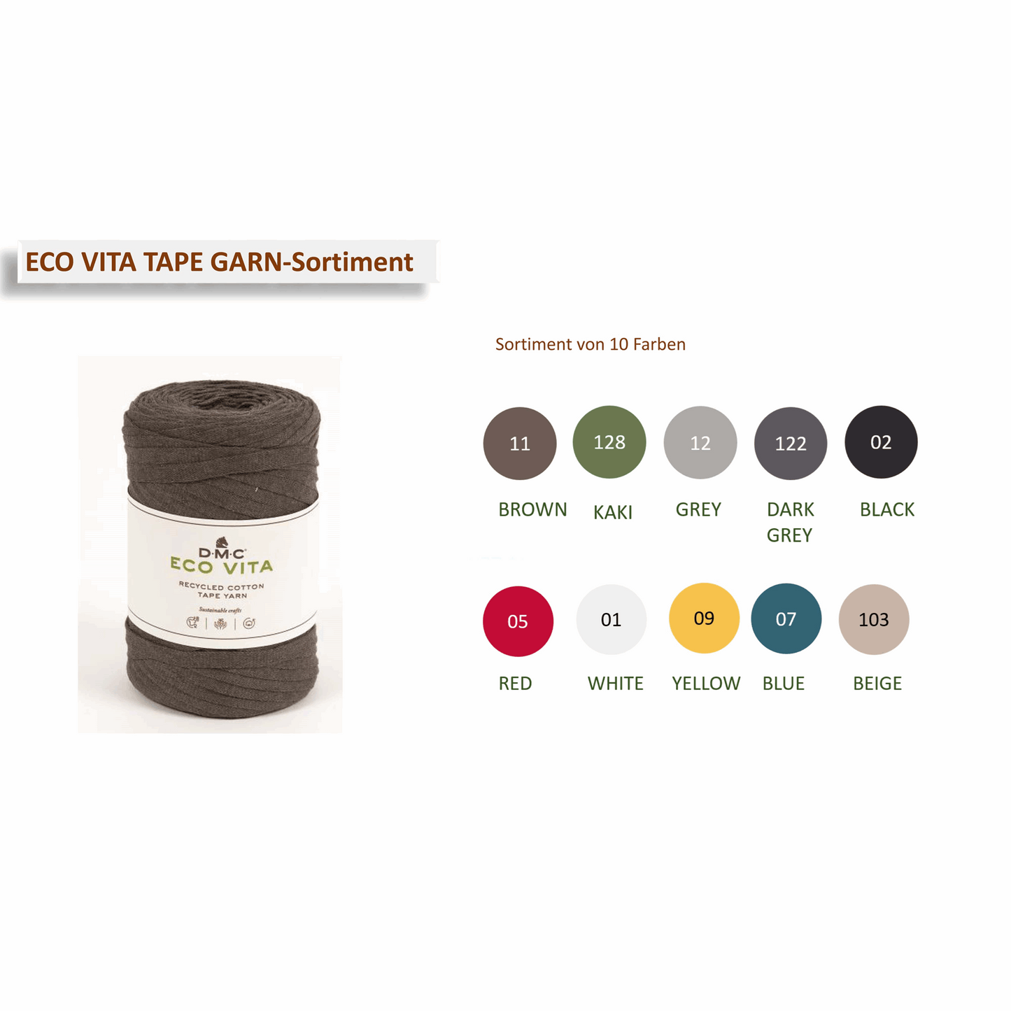 DMC Eco Vita Tape Garn, 95059, Farbe 1