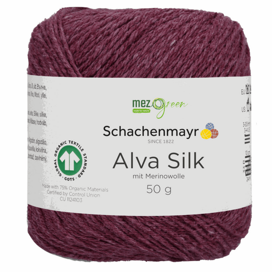 Schachenmayr Alva Silk, 97001, color plum 36