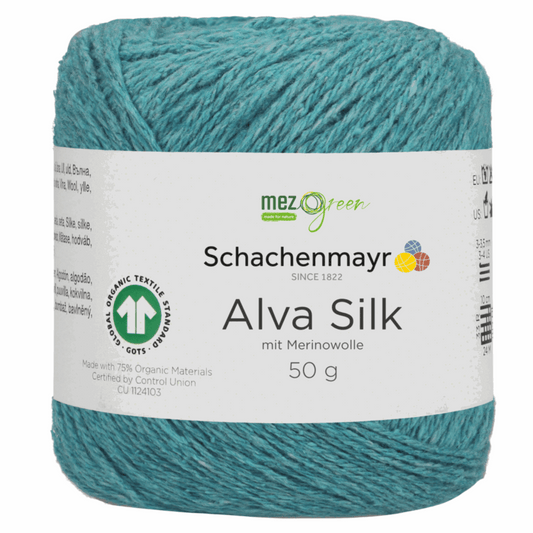 Schachenmayr Alva Silk, 97001, color turquoise 65