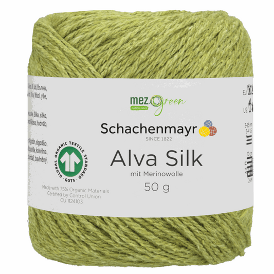 Schachenmayr Alva Silk, 97001, color apple 70
