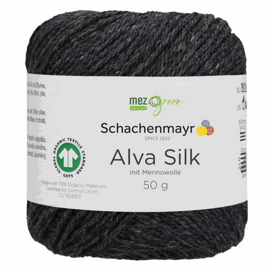 Schachenmayr Alva Silk, 97001, color black 99