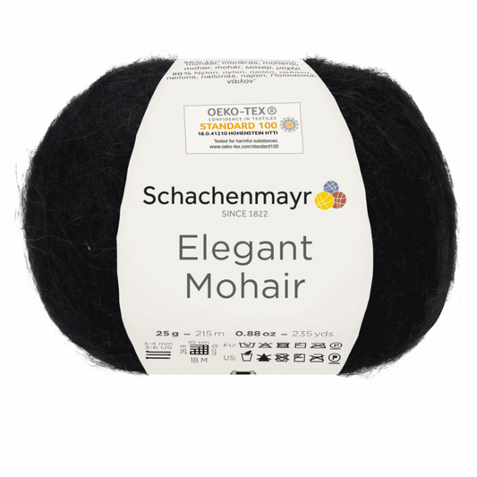 Schachenmayr Elegant Mohair 25g, 97003, Farbe schwarz 99