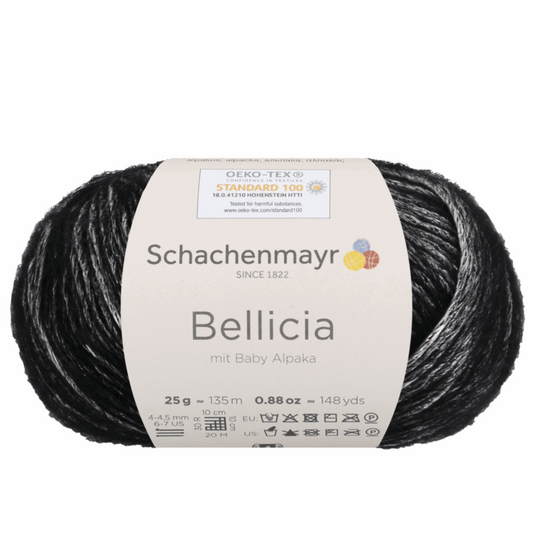 Schachenmayr Bellicia 25g, 97005, Farbe schwarz/weiß 98
