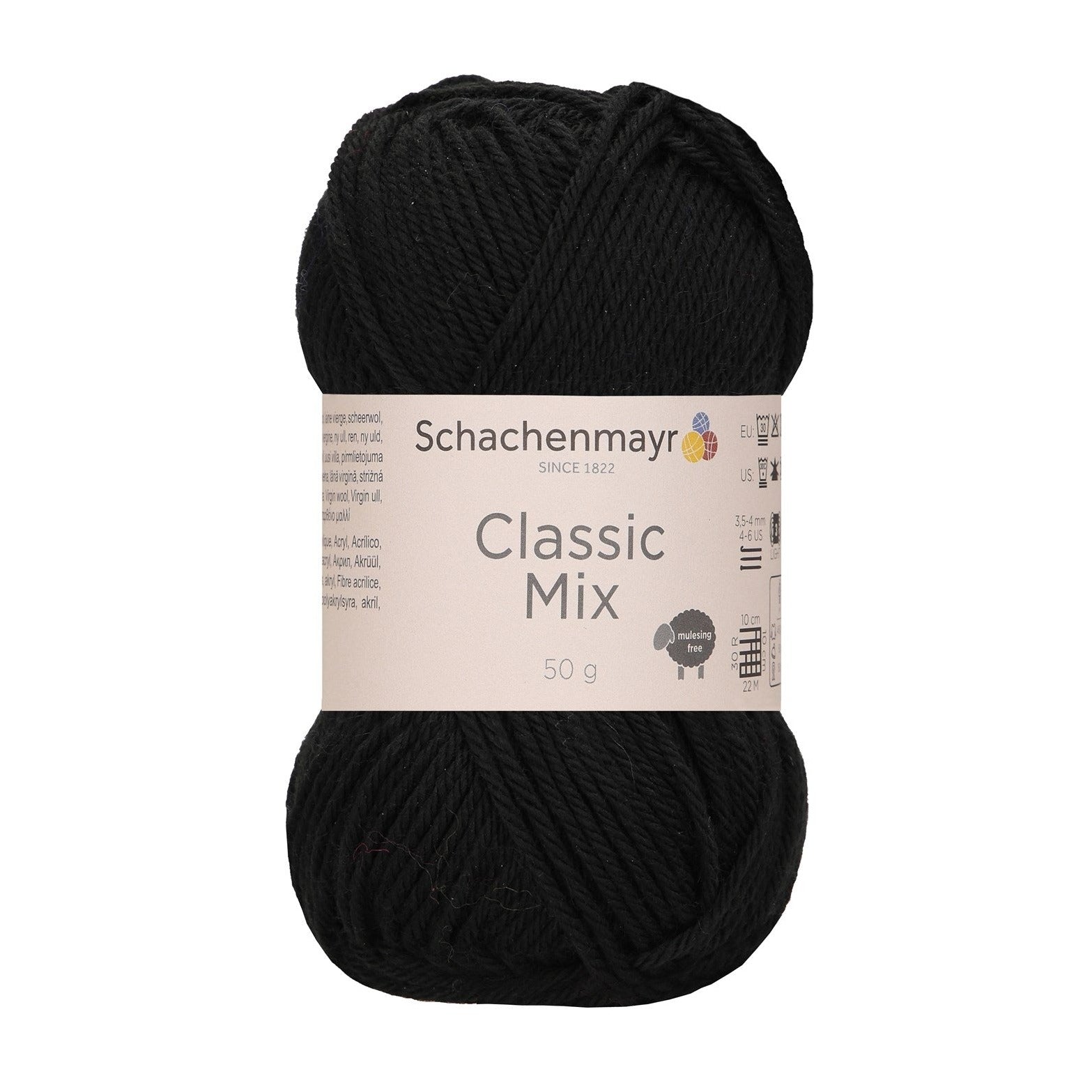 Wollknäuel Classic Mix 50g, Farbe black 99