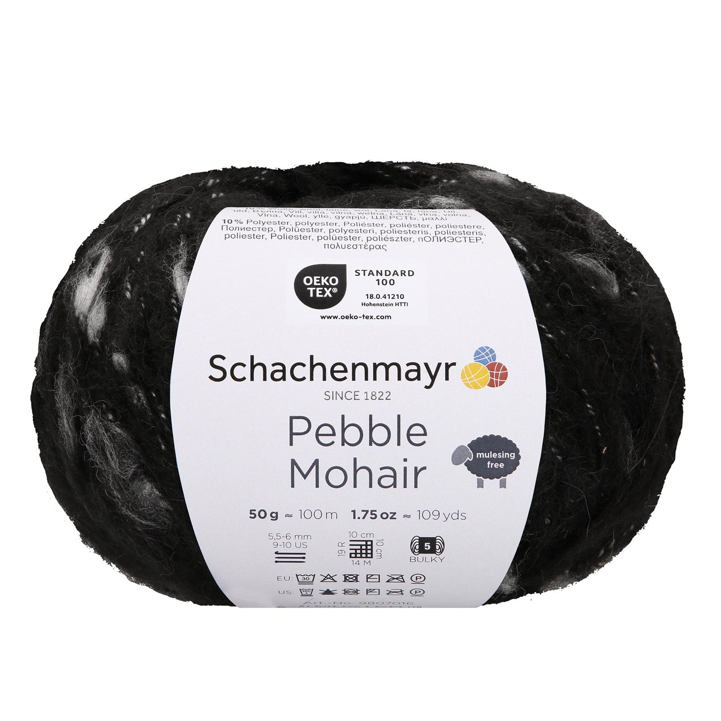 Pebble Mohair 50g, 97016, colour black 99