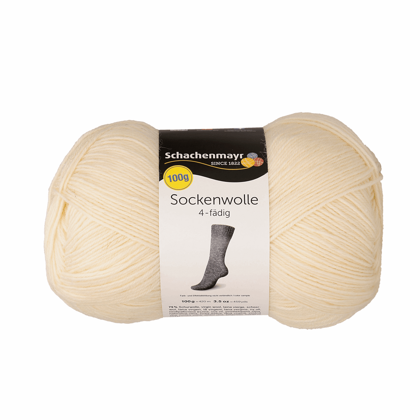 Schachenmayr Sockenwolle Uni 100g, 97127, Farbe natur 2