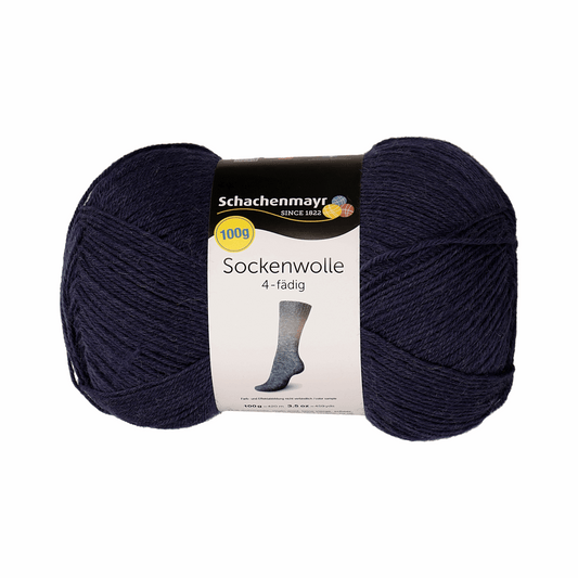 Schachenmayr Sockenwolle Uni 100g, 97127, Farbe marine 50