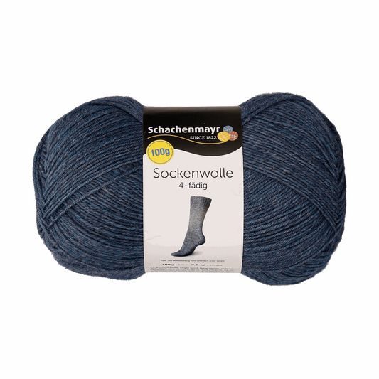 Schachenmayr Sockenwolle Uni 100g, 97127, Farbe jeans 52