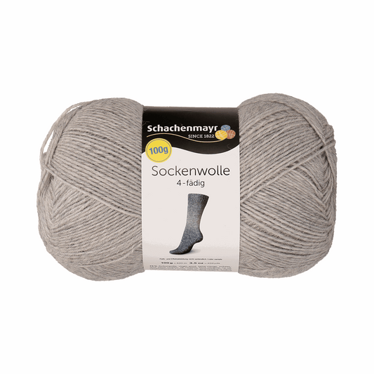 Schachenmayr sock yarn plain 100g, 97127, color light gray mottled 90