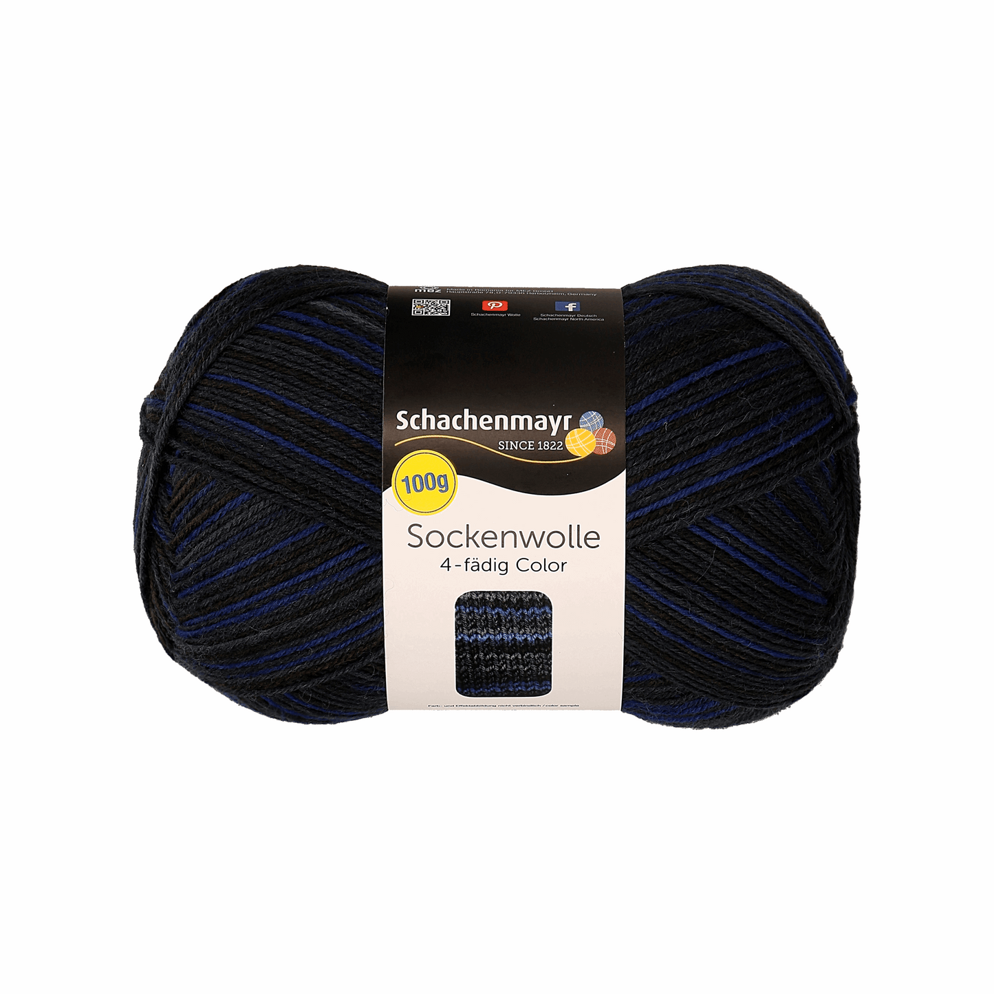Schachenmayr Sockenwolle Color 100g, 97132, Farbe mitternacht 183