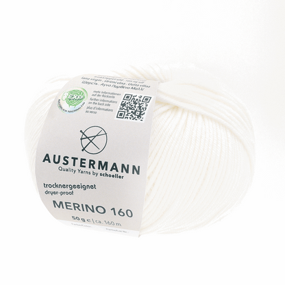 Austermann Merino 160 EXP 50g, 97610, color white 201